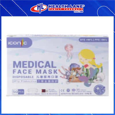 ICONIC KANAK-KANAK  MASK MUKA 3 PLY- MERMAID (50'S)